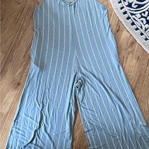 Women's Size XL LuLaRoe Light Blue & White Patterned Pants Dress Lightweight ❤️